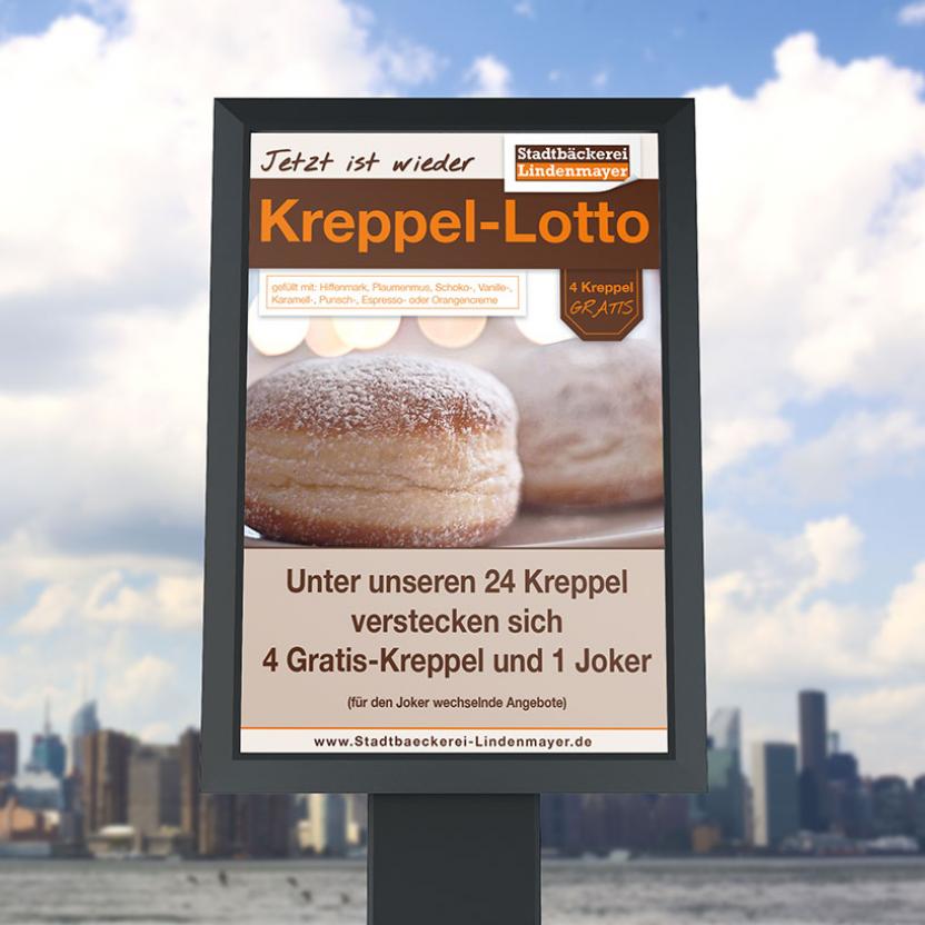 Stadtbäckerei Lindenmayer Kreppel-Plakat