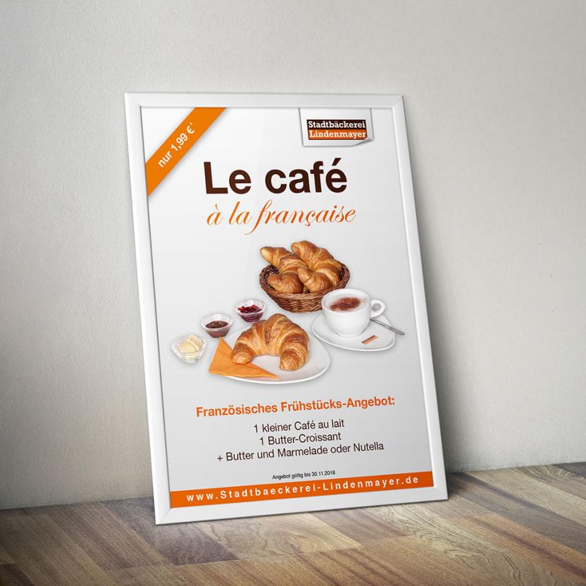 Stadtbäckerei Lindenmayer le café Plakat