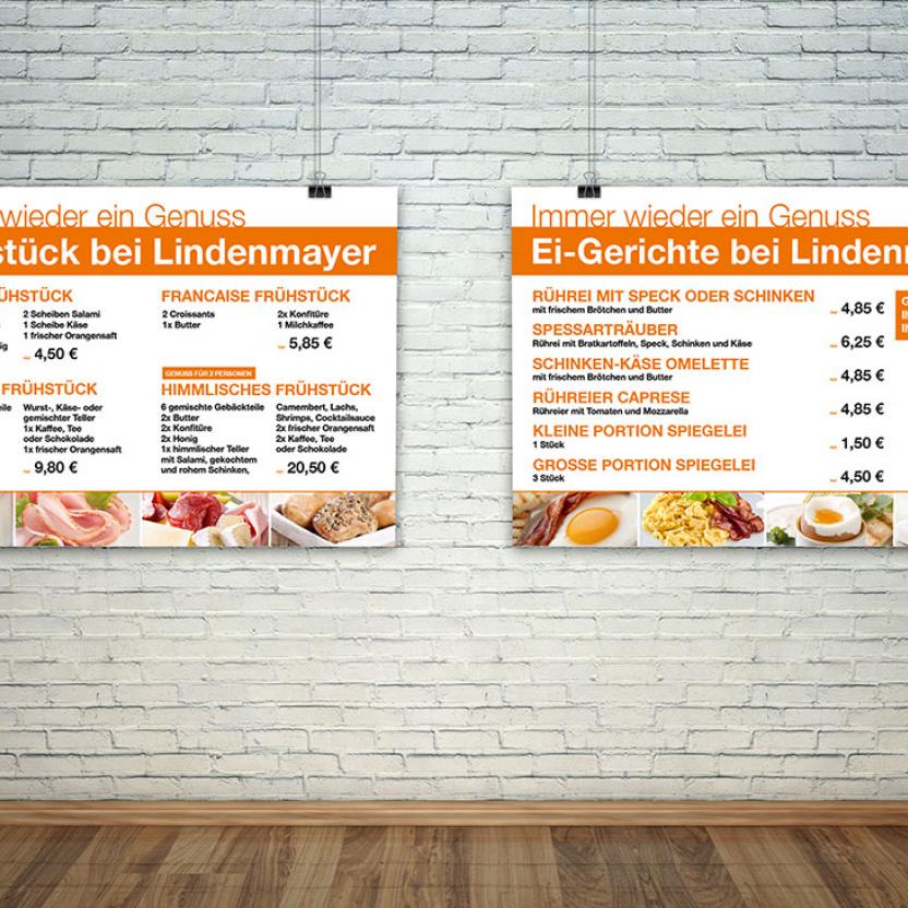 Stadtbäckerei Lindenmayer Frühstücks-Plakate