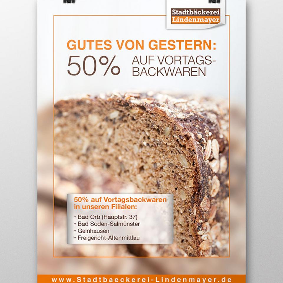 Stadtbäckerei Lindenmayer Plakat 50%