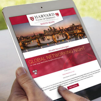 Webportal für Harvard Clubs Of Germany <br> Communication- und Image-Kampagne