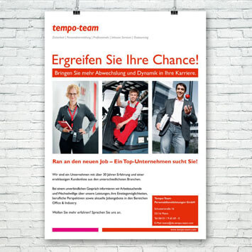 Re-Branding für tempo-team Deutschland <br> Re-Design und Image-Kampagne