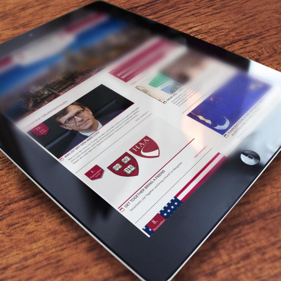 Webportal für Harvard Clubs Of Germany <br> Communication- und Image-Kampagne